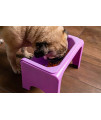 The Fluff Trough Elevated Dog and Cat Bowl Feeding System with Silicone Bowl for Small to Medium Pets - Vet Approved, Food Safe, Non-Toxic, Dishwasher Safe, Perfect for Flat-Faced Pets, Purple