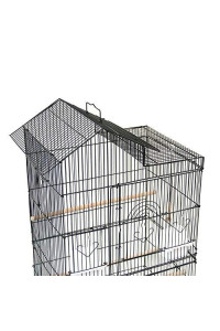 39" Steel Bird Parrot Cage Canary Parakeet Cockatiel W Wood Perches Food Cups