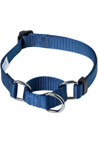 Blueberry Pet Essentials Martingale Safety Training Dog Collar, True Navy, Small, Heavy Duty Nylon Adjustable Collars For Dogs