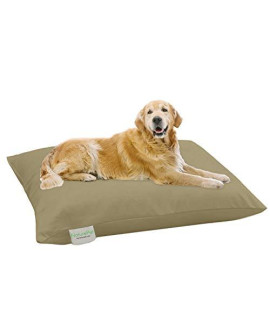 NaturoPet Natural Dog and Cat Bed, 100% Natural Virgin Wool & Organic Cotton Covers, Indoor Pet Beds Made in USA, Premium Support, Dual Zippered Removable and Machine Washable Covers (Large, Sand)