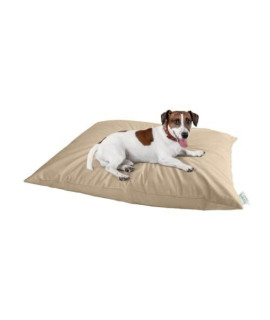 NaturoPet Natural Dog and Cat Bed, 100% Natural Virgin Wool & Organic Cotton Covers, Indoor Pet Beds Made in USA, Premium Support, Dual Zippered Removable and Machine Washable Covers (Small, Sand)
