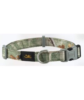 Browning classic Webbing Dog collar, Durable Adjustable Pet collar, Available in Solid colors and camo Patterns, Realtree Xtra Olive, Large