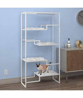 THE REFINED FELINE Metropolitan Cat Condo, Modern Furniture for Multiple Cats, Stepped Platforms for Cats and Kittens