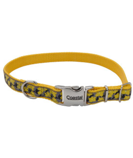 Coastal - Ribbon - Adjustable Dog Collar with Metal Buckle, Yellow Buttercup, 5/8 x 12-18