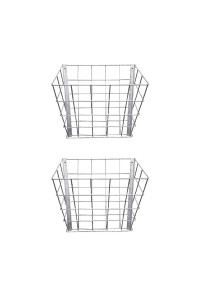 Rugged Ranch SGGBF Wall Mounted Rustproof Galvanized Steel Sheep, Goat, Horse, Rabbit, Guinea Pig, and Cow Livestock Hay Feeder Rack, Silver (2 Pack)