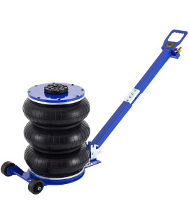 VEVOR Air Jack, 5 Ton11000 lbs Triple Bag Air Jack, Air Bag Jack Lift Up to 1575 Inch, 3-5S Fast Lifting Air Bag Jack for cars with Adjustable Long Handle (Blue)