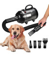 AIIYME Dog Dryer, 3200W 4.3HP Prefessional Dog Pet Grooming Dryer Heat Insulation Noise Reduction,Stepless Adjustable Speed & Temperature(35?-70?) Dog Hair Dryer with Heater and 3 Different Nozzles