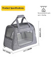 Peabycon Pet Carrier Cat Carrier Bag, Portable Dog Travel Carrier Bag with Fleece Sleeping Mat for Dogs or Cats, Breathable 4-Windows Design for Outgoing Travel Hiking(Light Grey)