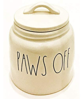 Rae Dunn Magenta Ceramic Pet Dog Treat Food Canister Inscribed: PAWS OFF