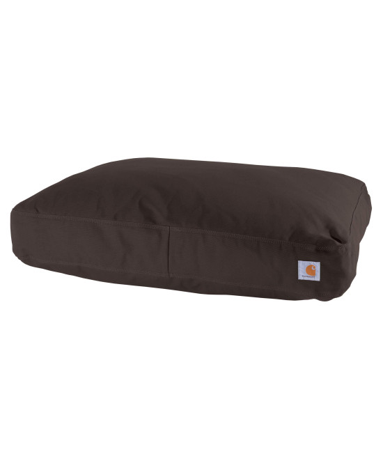 carhartt Firm Duck Dog Bed, Durable canvas Pet Bed with Water-Repellent Shell, Dark Brown, Small