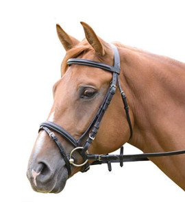 Soft Padded Comfort Headpiece Black Bridle for Horse | Equestrian Leather Horse Bridle for Cob Size