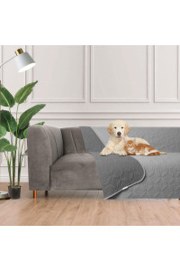 Tuffeel Waterproof Dog Blanket Pet Cat Puppy Water Resistant Couch Bed Sofa Furniture Protector Cover Washable for Dogs Pets Reversible (Lightgrey+Darkgrey, 82x102 Inches)