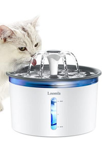 Loomla cat Water Fountain, 85oz25L Pet Water Fountain Indoor, Automatic Dog Water Dispenser with Switchable LED Lights, 2 Replacement Filters for cats, Dogs, Pets (Dark gray)