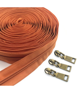 Sbest Nylon Zippers 5 10 Yards Sewing Zippers Bulk Diy Zipper By The Yard Bulk With 20Pcs Slider-Long Zippers For Tailor Sewing Crafts Bag (Dark Orange)