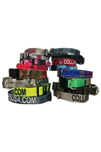 Northern Safari Personalized 1" Webbing Dog Collars with 1 Logo Customized on CAMO and Solid Webbing. Ships Under 24 HRS!