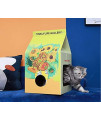SANTU Art MILKBOX Style Cat Scratcher Boards, Kitty Scratching Cardboard, Cat Scratch Board Pad Durable, Pet Lounge Toys House Bed for Kitty and Adult Cats (Yellow Sunflower)
