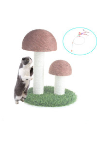 MOUOGO Cat Scratching Post,Cat Tree Mushroom Scratching Post for Kittens & Cat, Natural Sisal Cat Scratchers - Cat Furniture Toy for Kitty