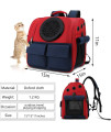 Weitars Cat Carrier Backpack Bubble,Waterproof Handbag Backpack for Cat and Small Dog,Airline Approved Pet Backpack Carrier (Red)