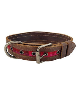 Taco Dog, Mayan Dog Collar Handmade from Full Grain Leather- for Puppy or Small Dog with 5 Adjustable Holes and Heavy Duty Hardware - Soft, Durable, Safe for Chewing, Teething - Tropical Fuchsia
