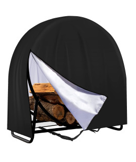 Ic Iclover Firewood Log Hoop Cover, 48 Inch Outdoor Heavy Duty 420D Oxford Waterproof And Weather Resistant Patio Log Rack Cover,Wood Polyester Fabric Storage Holder Cover With Zipper