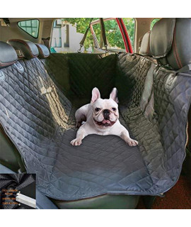 Ghongrm Back Seat Covers Black Dog Carseat for Back Seat with Pet Seat Belts