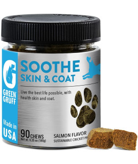 green gruff Dog Skin and coat Supplement - Organic Dog Allergy chews - Dry Skin Shedding Dog Itch Relief - Dog Omega 3 Supplement - Made in USA Protein - Rich - Anti Itch for Dogs - 90 chews