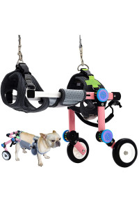 HobeyHove Adjustable Dog Wheelchair,Assist Small Pets with Paralyzed Hind Limbs to Recover Their Mobility Two Colour 5-Size (XS Pink)