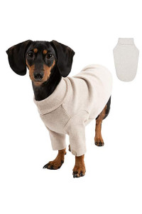 BLOOMING PET Plain Turtleneck Pullover T-Shirt with Short Sleeves Sweatshirt for XLarge Dog | Warm Thick Cold Weather Clothes Outfit | Soft Breathable Comfy Stretchable | Fall Winter (White, XL)