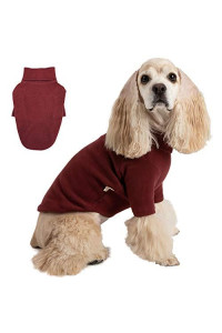 BLOOMING PET Plain Turtleneck Pullover T-Shirt with Short Sleeves Sweatshirt for XLarge Dog | Warm Thick Cold Weather Clothes Outfit | Soft Breathable Comfy Stretchable | Fall Winter (Red, XL)