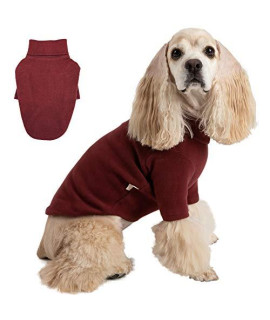 BLOOMING PET Plain Turtleneck Pullover T-Shirt with Short Sleeves Sweatshirt for XLarge Dog | Warm Thick Cold Weather Clothes Outfit | Soft Breathable Comfy Stretchable | Fall Winter (Red, XL)