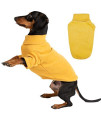 BLOOMING PET Plain Turtleneck Pullover T-Shirt with Short Sleeves Sweatshirt for XLarge Dog | Warm Thick Cold Weather Clothes Outfit | Soft Breathable Comfy Stretchable | Fall Winter (Yellow, XL)