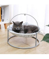 Cat Bed Soft Plush Cat Hammock Detachable Pet Bed with Dangling Ball for Cats, Small Dogs-Grey