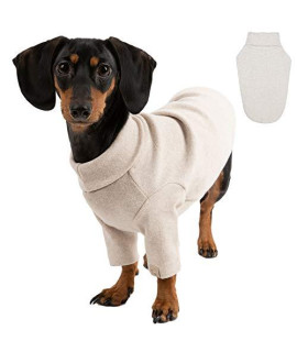 BLOOMING PET Plain Turtleneck Pullover T-Shirt with Short Sleeves Sweatshirt for Large Dog | Warm Thick Cold Weather Clothes Outfit | Soft Breathable Comfy Stretchable | Fall Winter (White, L)