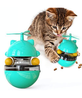 Cat Tumbler Toys Kitten Toy Kitty Supplies Interactive Spinning Track Ball for Indoor Cats Puzzle Supply (Turquoise)