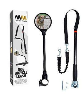 MIDAS MARS Dog Bike Leash and Side Mirror - Dog Running Leash Handsfree - Jogger Leash for Medium and Large Breeds - Comfortable and Secure - Durable Design - Adjustable Main Clamp