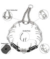 Adjustable 12-26 Inches Heavy Duty Strong Walking Prong Dog Collar with Quick Snap Buckle Release, 316L Stainless Steel Anti Pull Chew Dog Necklace Collar