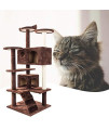 volflashy 52" Cat Tree,Multi-Level Cat Tower,Condo Furniture Pet Play House,with Sisal-Covered Scratching Posts,Kittens Activity (Brown)