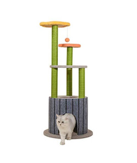 Zxcvasdf Cat Tree Cat Tower With Scratching Posts Multi-Level Cat Condo With Toy Ball Cat House Furniture With Jumping Platform Activity Center Play House