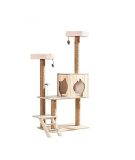 Zxcvasdf Cat Tree Cat Tower With Scratching Posts Multi-Level Cat Condo With Removable Mats50 Inches Tall Cat House Furniture Activity Center Play House