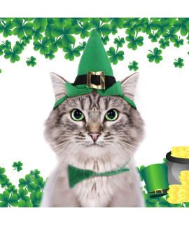 Namsan St Patricks Day Pet Costume Irish Leprechaun Top Hat With Tie For Cats Small Dogs Mini Party Green Fedora Cat Party Outfit
