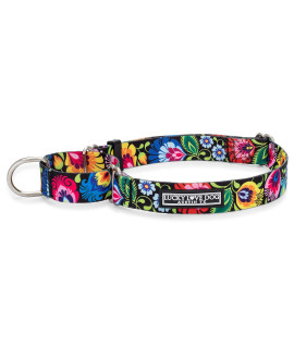 Lucky Love Dog Martingale Collar | Premium No Slip Collar | Great for Whippets, Greyhounds, and More (Blackbird, Medium)