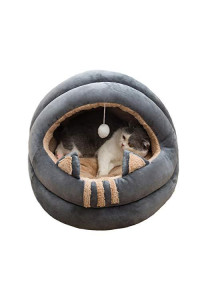 Luckycyc Kitten Bed Cave Bed, Pet Tent Soft Cave Bed 2 in 1 Machine Washable Cat Beds Kitty Bed/Cat Hut/Covered Cat Bed Caves, Super Soft Pet Supplies for Dogs and Small Cats