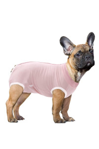 Sawmong Dog Recovery Suit, Recovery Suit For Dogs After Surgery, Dog Spay Surgical Suit For Female Dogs, Dog Onesie Body Suit For Surgery Male Substitute Dog E-Collar Cone(Pink,M)