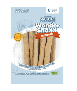 Wonder Snaxx Naturals Peanut Butter Stixx Made from Whipped Rawhide SmMed 8 Stixx
