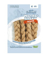 Wonder Snaxx Naturals, Peanut Butter Braid Made from Whipped Rawhide, Large, 4 Braids