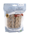 Wonder Snaxx Naturals, Peanut Butter Braid Made from Whipped Rawhide, Large, 4 Braids