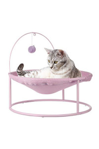 Cat Hammock, Cat Bed Dog Bed Pet Hammock Bed Pet Resting Seat Safety Cat Shelves -with Stand Detachable and Washable, Free-Standing Cat Sleeping Bed Breathability Indoors Outdoors (Purple)