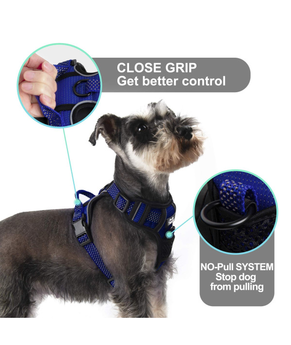 Buy TwoEar Dog Harness, No Pull Reflective Harness Front Clip Easy Control  Handle Adjustable Soft Padded Pet Vest for Puppy Small Medium Large Dogs  Breed Pet(Large,Blue) Online at Low Prices in USA