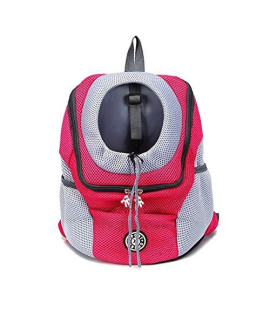 LanYao Dog Backpack Carriers,Breathable Dog Cat Carrier Backpack,Comfortable Puppy Dog Carrier Bag,Ventilate Head-Out Pet Carrier Backpack for Travel, Hiking and Outdoor,Rose Red