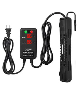 SZELAM Submersible Aquarium Heater,300W Fish Tank Heater with Intelligent Temperature Probe and 2 Suction Cups,Suitable for Marine Saltwater and Freshwater